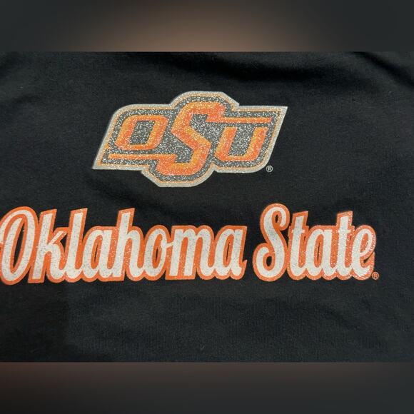OSU Oklahoma State University Black Long Sleeve Shirt with Orange Trim Large - Picture 5 of 6